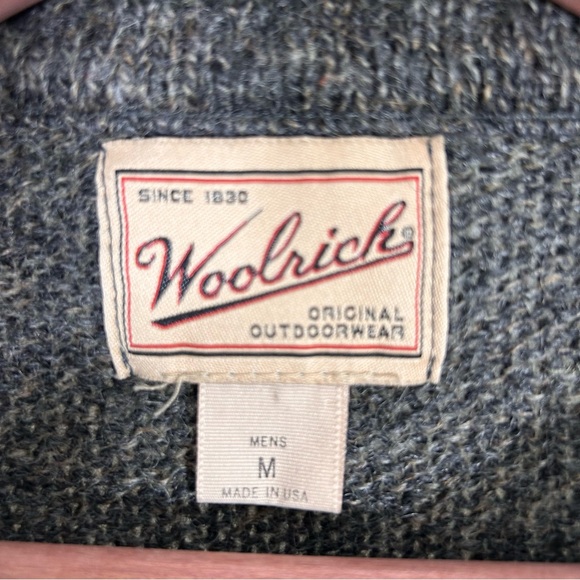 Vintage Woolrich Men's Gray Striped Wool Sweater Sz M Outdoors Hiking Cabincore - Picture 4 of 12